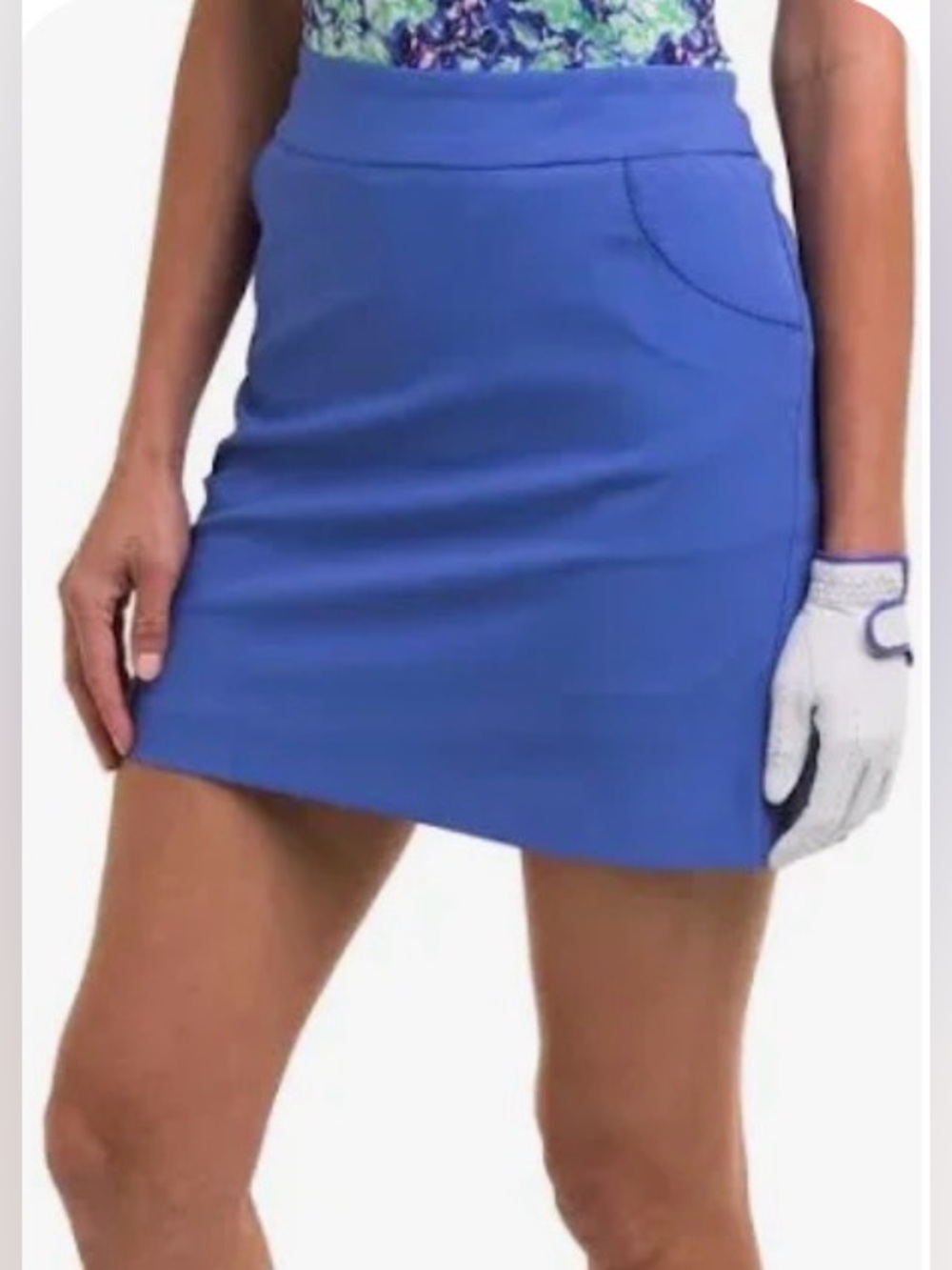 EP NY Women's Blue Tech Golf Skort with Ruffled Trim size large.
